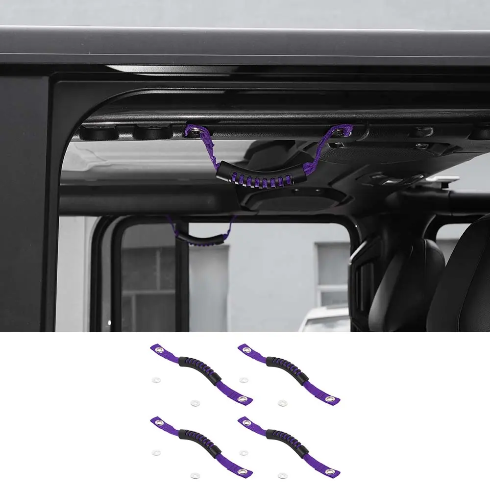 For 2018+ Jeep Wrangler JL &Gladiatar JT 2-in-1 Roll Bar Grab Handles Paracord Grip Handle 4Pcs - Image 14