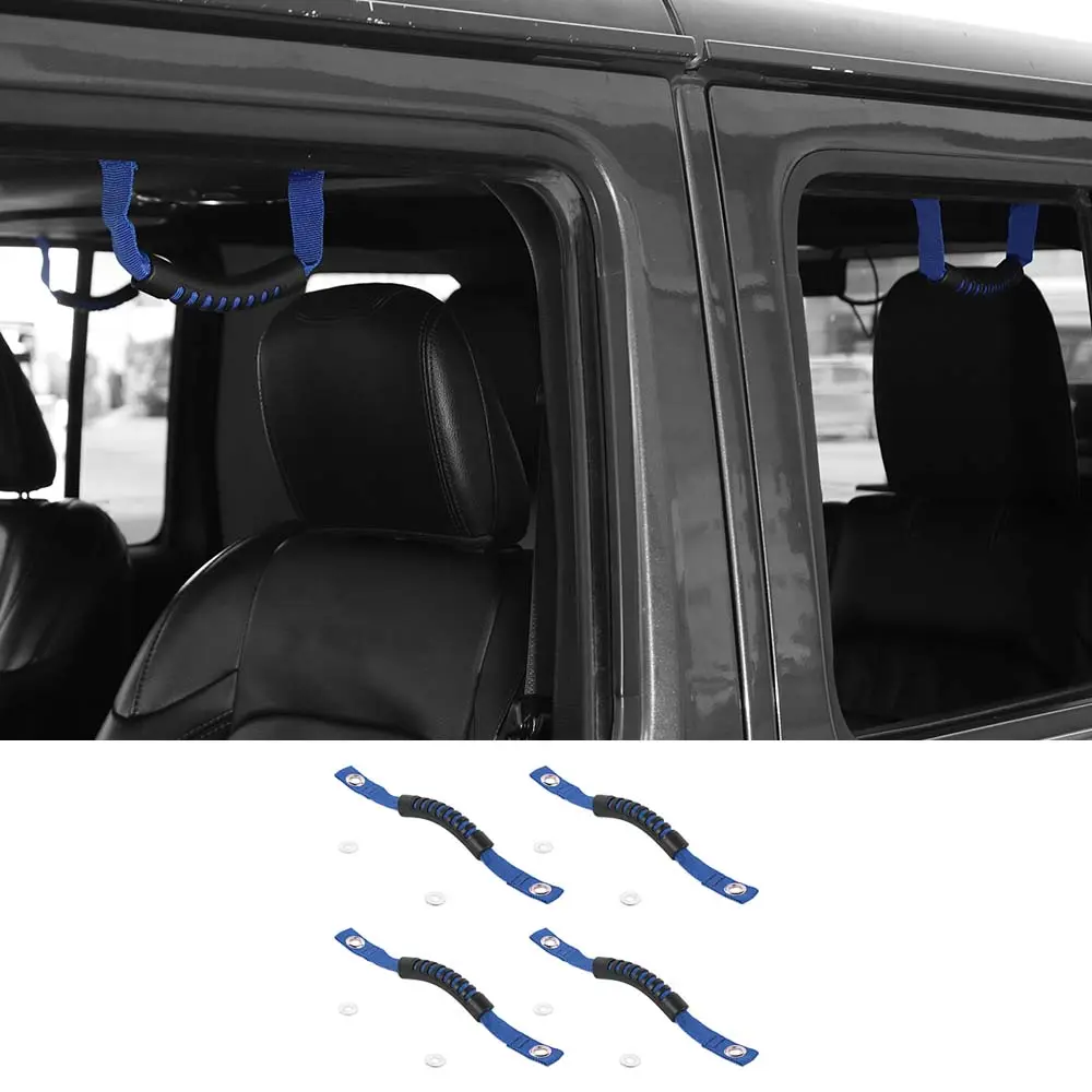 For 2018+ Jeep Wrangler JL &Gladiatar JT 2-in-1 Roll Bar Grab Handles Paracord Grip Handle 4Pcs - Image 15
