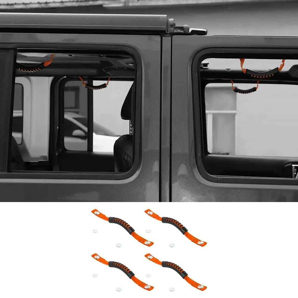 For 2018+ Jeep Wrangler JL &Gladiatar JT 2-in-1 Roll Bar Grab Handles Paracord Grip Handle 4Pcs - Image 16