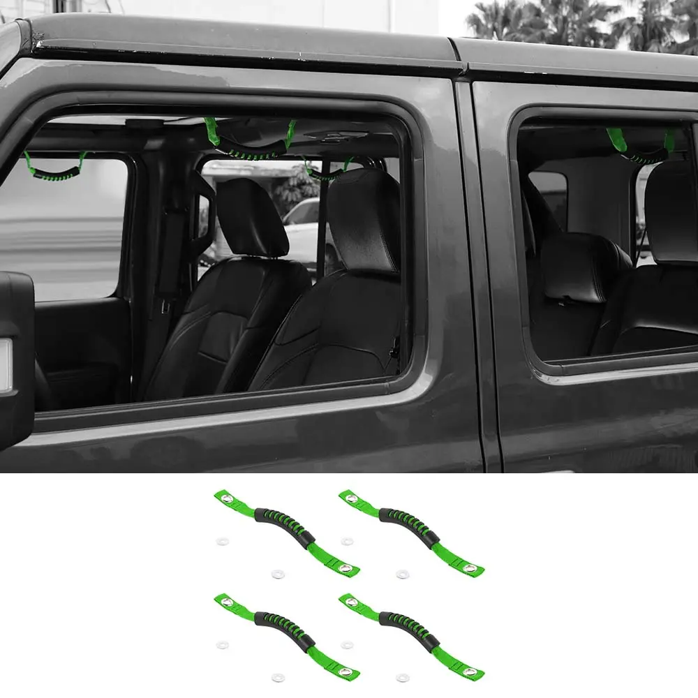 For 2018+ Jeep Wrangler JL &Gladiatar JT 2-in-1 Roll Bar Grab Handles Paracord Grip Handle 4Pcs - Image 17