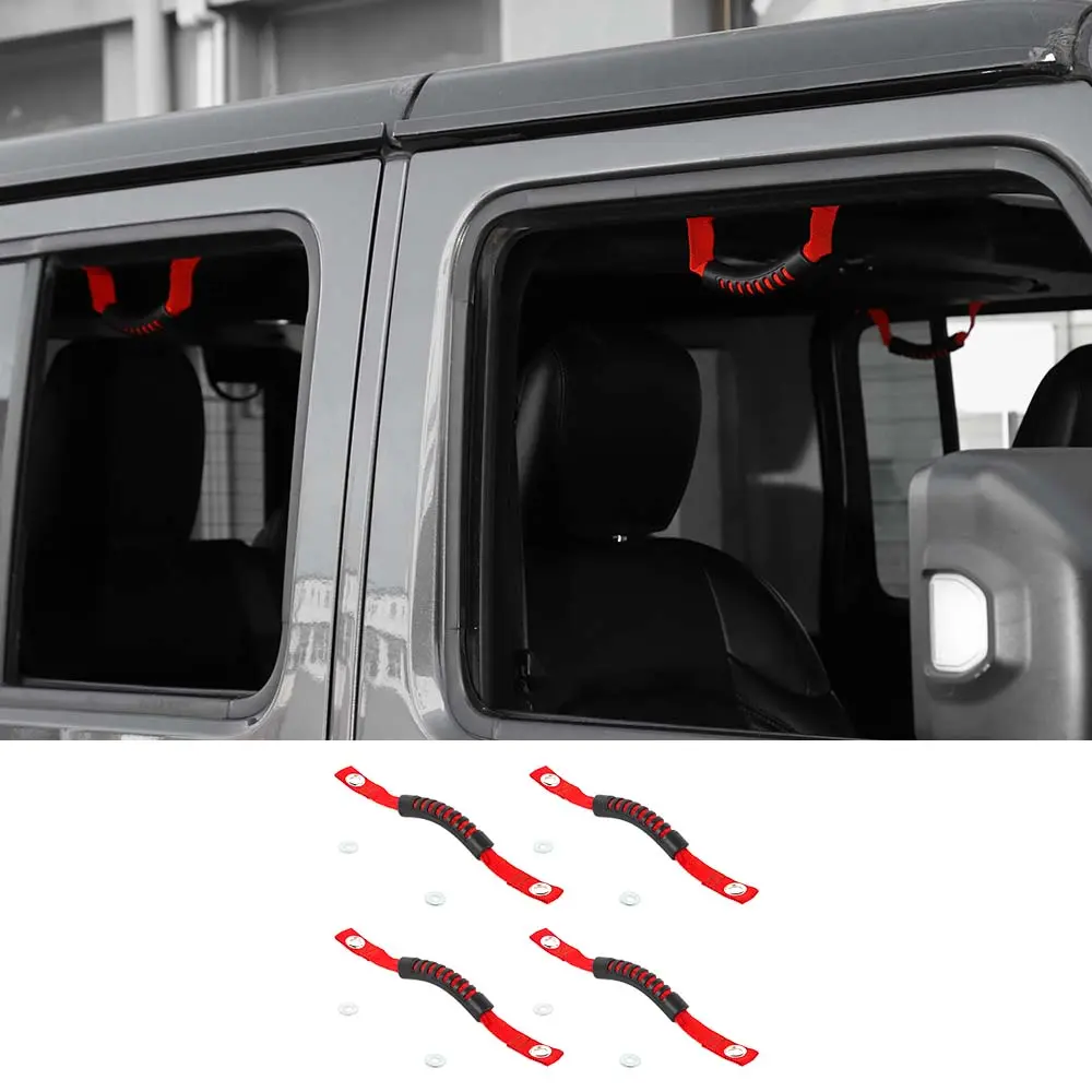 For 2018+ Jeep Wrangler JL &Gladiatar JT 2-in-1 Roll Bar Grab Handles Paracord Grip Handle 4Pcs - Image 19