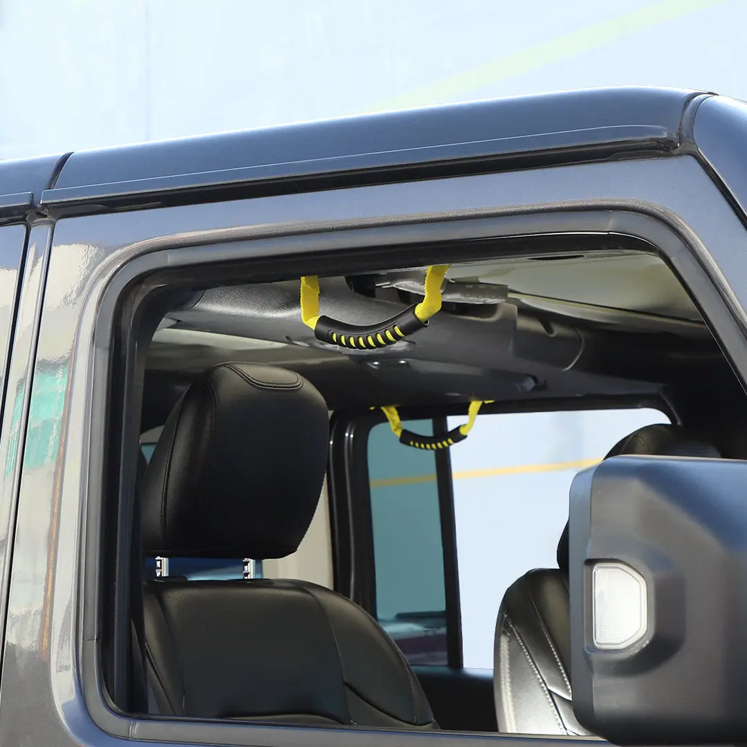 For 2018+ Jeep Wrangler JL &Gladiatar JT 2-in-1 Roll Bar Grab Handles Paracord Grip Handle 4Pcs - Image 3