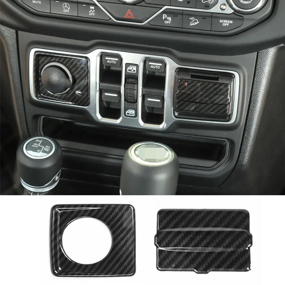 For 2018+ Jeep Wrangler JL & Gladiator JT 2 x Cigarette Lighter & USB Socket Trim ABS - Image 2