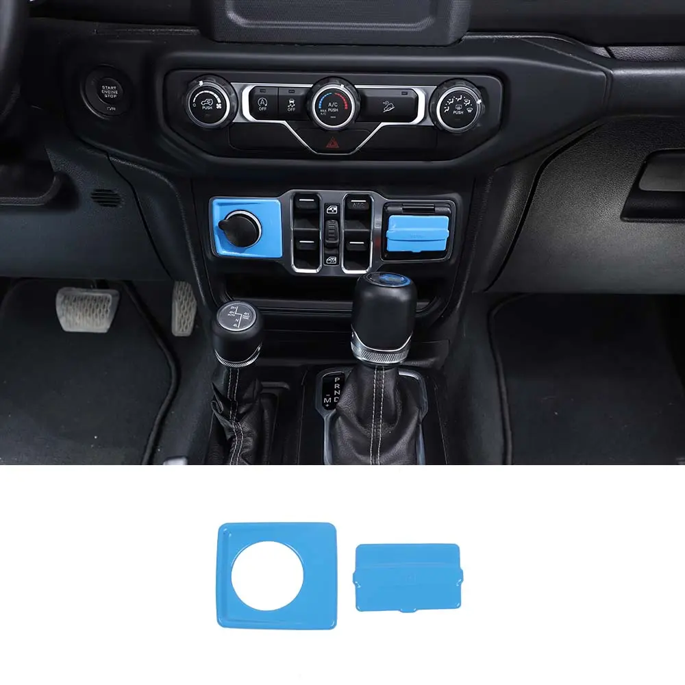 For 2018+ Jeep Wrangler JL & Gladiator JT 2 x Cigarette Lighter & USB Socket Trim ABS - Image 21