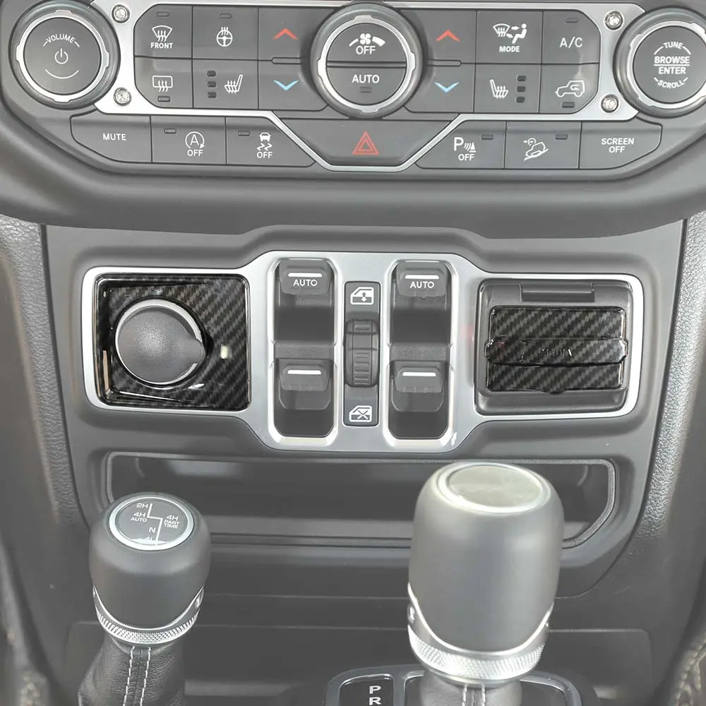 For 2018+ Jeep Wrangler JL & Gladiator JT 2 x Cigarette Lighter & USB Socket Trim ABS - Image 4