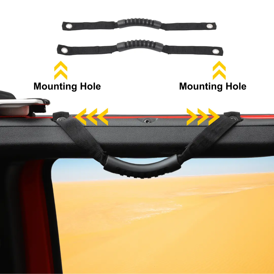 For 2024+ Jeep Wrangler JL/Gladiator JT 2 x Roll Bar Grab Handles Roof Top Paracord for Secure Grip, Essential Interior Accessories - Image 2