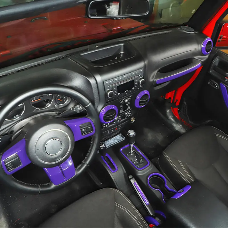 For 2011-2018 Jeep Wrangler JKU 4Door 21PCS Interior Decoration Trim Kit Full Set Cover - Image 4