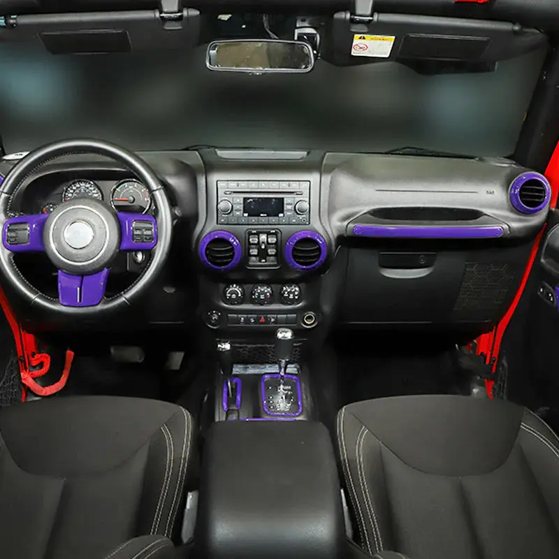 For 2011-2018 Jeep Wrangler JKU 4Door 21PCS Interior Decoration Trim Kit Full Set Cover - Image 5