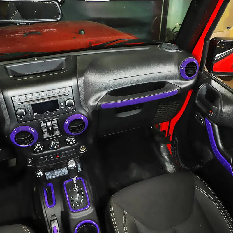 For 2011-2018 Jeep Wrangler JKU 4Door 21PCS Interior Decoration Trim Kit Full Set Cover - Image 6