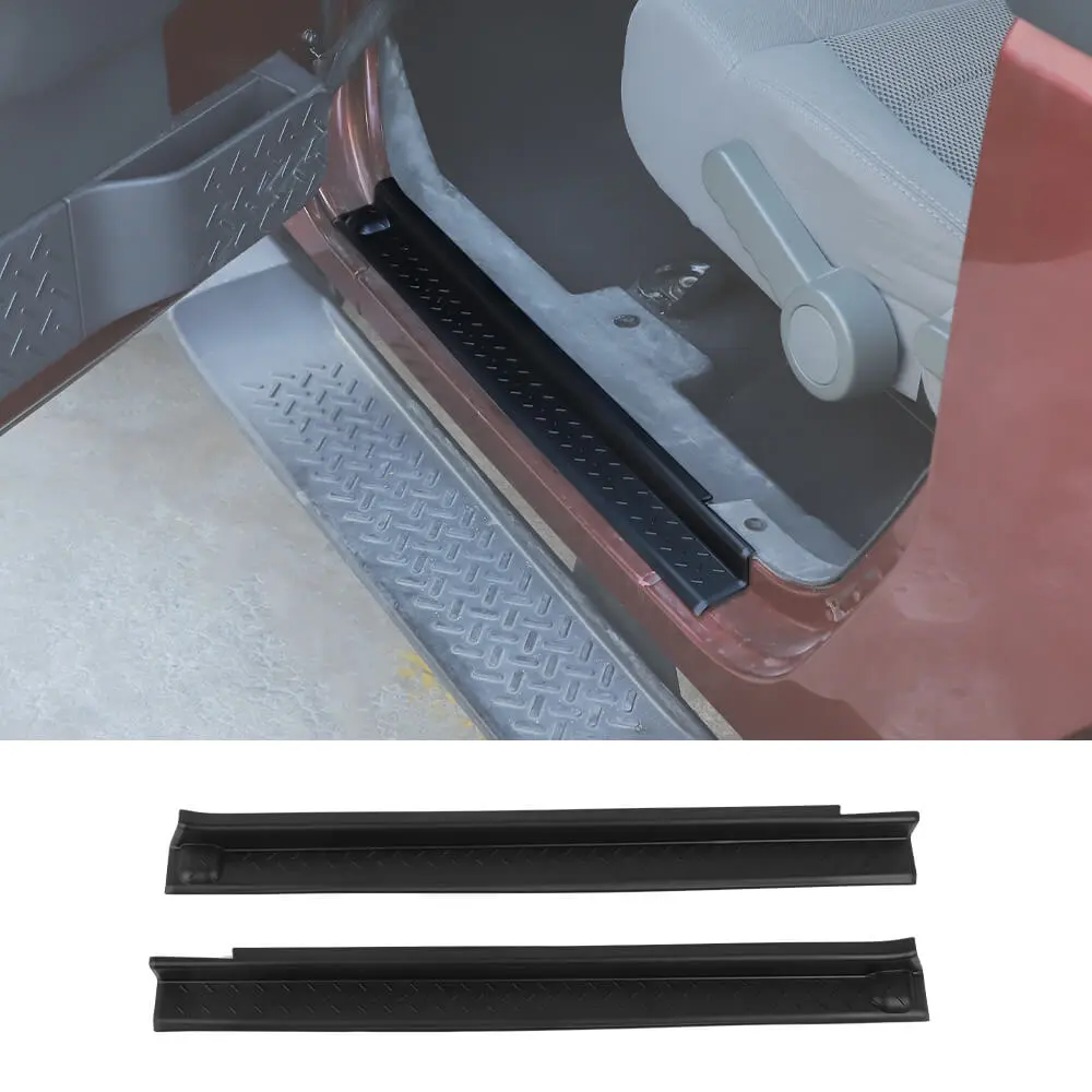 For 2007-2018 Jeep Wrangler JK Front & Rear Door Sill Plate Threshold Guards (Protectors Door Entry Cover)