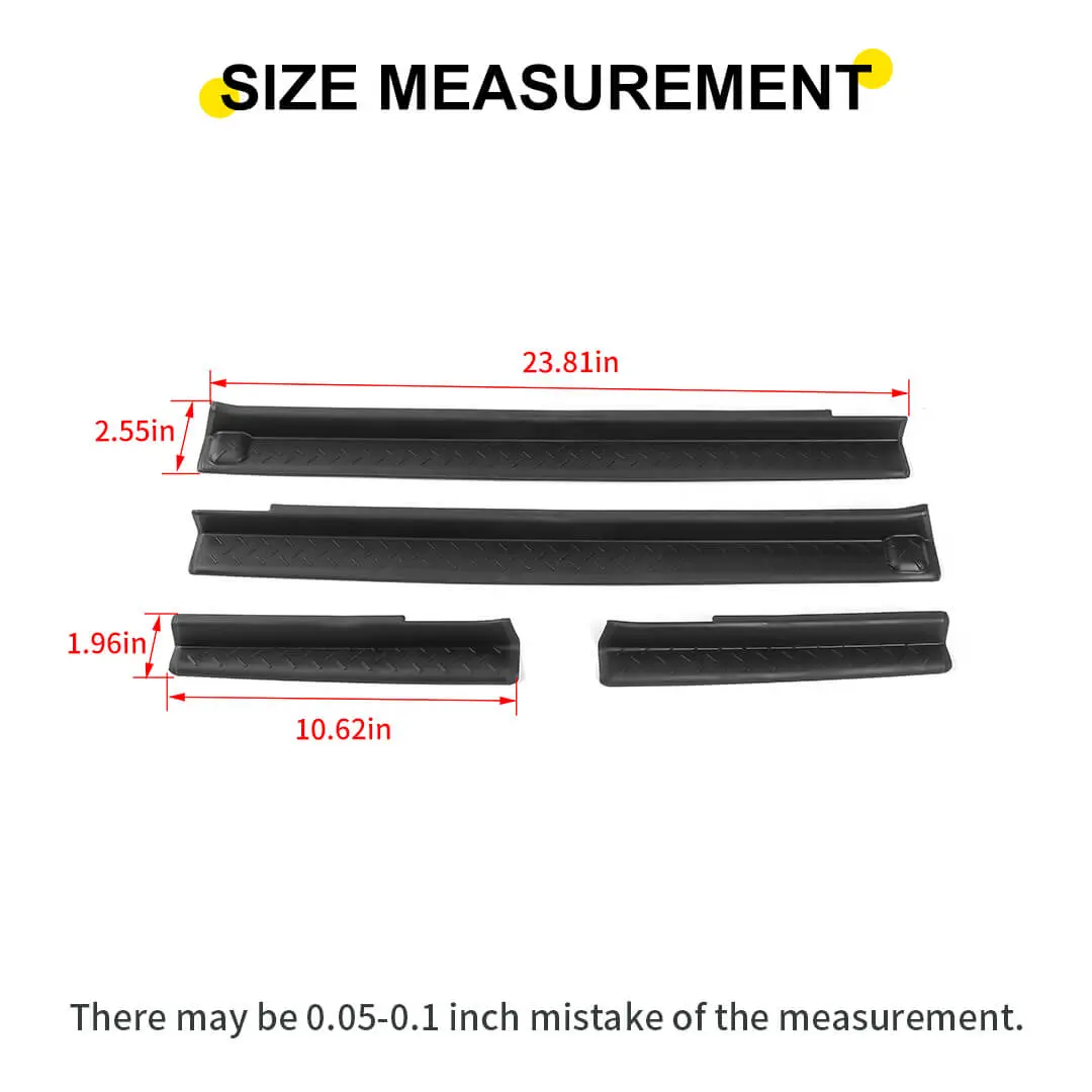 For 2007-2018 Jeep Wrangler JK Front & Rear Door Sill Plate Threshold Guards (Protectors Door Entry Cover) - Image 10