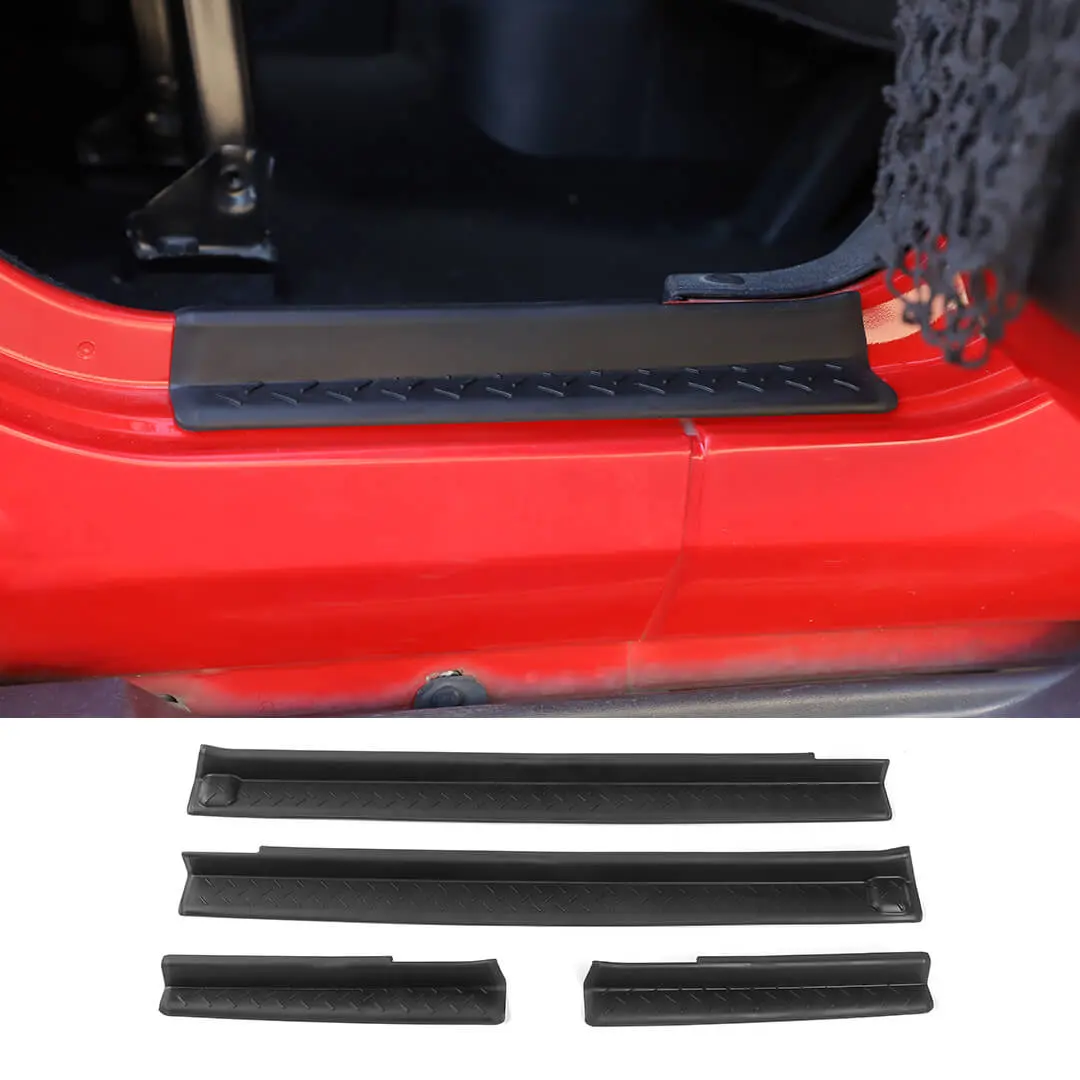 For 2007-2018 Jeep Wrangler JK Front & Rear Door Sill Plate Threshold Guards (Protectors Door Entry Cover) - Image 11
