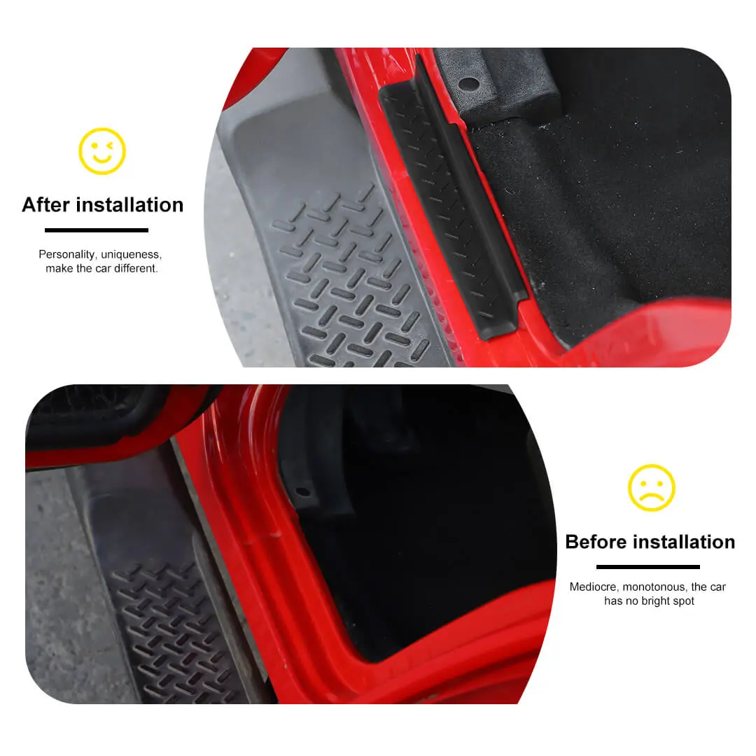 For 2007-2018 Jeep Wrangler JK Front & Rear Door Sill Plate Threshold Guards (Protectors Door Entry Cover) - Image 2