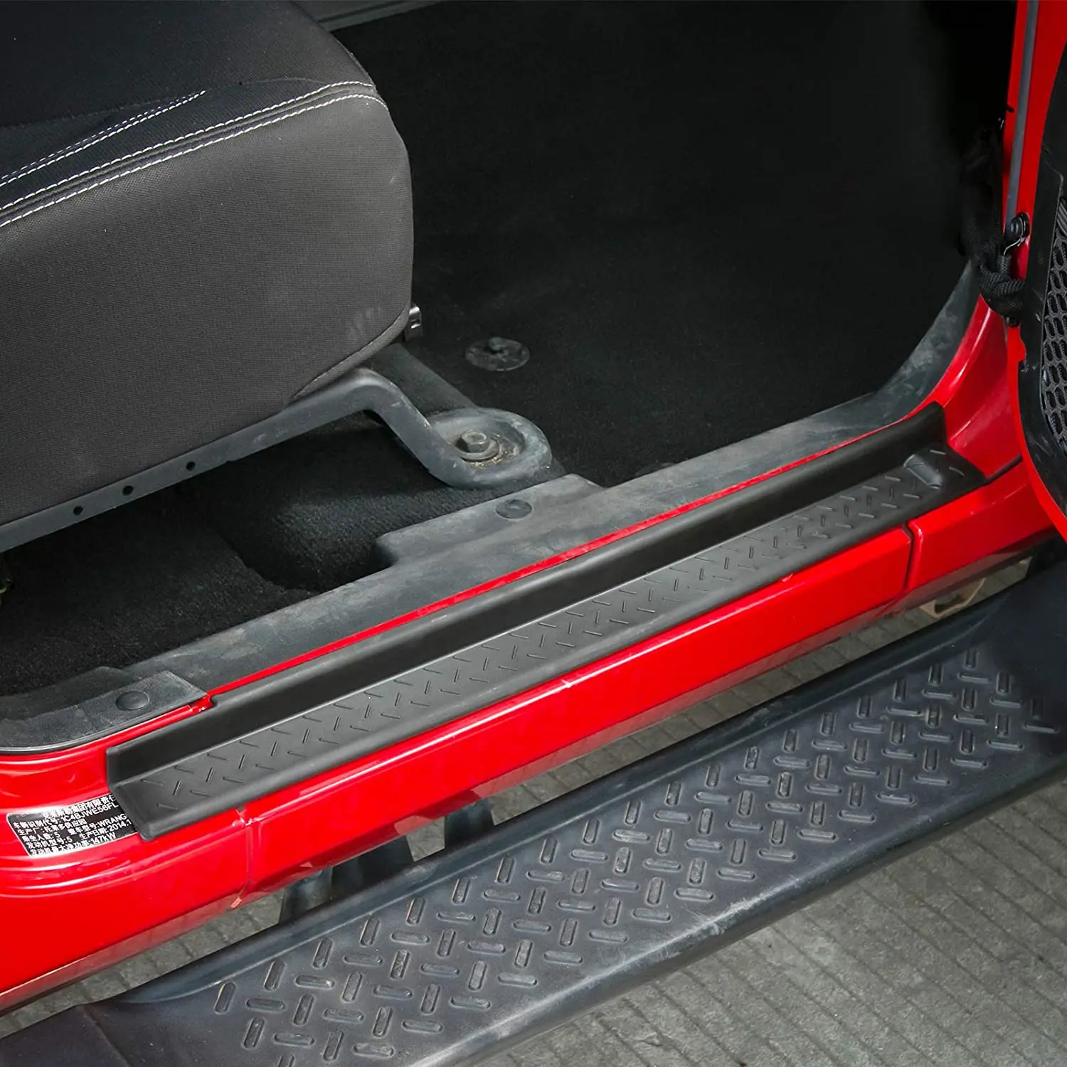 For 2007-2018 Jeep Wrangler JK Front & Rear Door Sill Plate Threshold Guards (Protectors Door Entry Cover) - Image 3