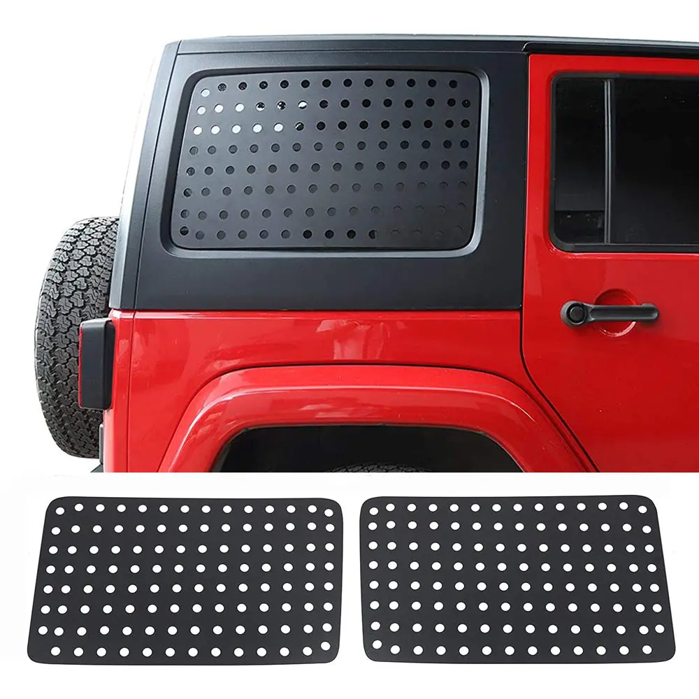 For 2011-2018 Jeep Wrangler JKU & Unlimited 4-Door 2PCS Rear Window Glass Panel Cover Aluminum alloy