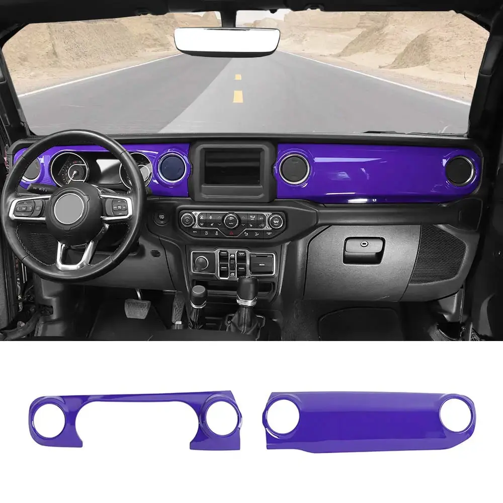 For 2018-2023 Jeep Wrangler JL JLU / Gladiator JT 2PCS Center Console Dashboard Trim Cover – Interior Panel Accent - Image 10