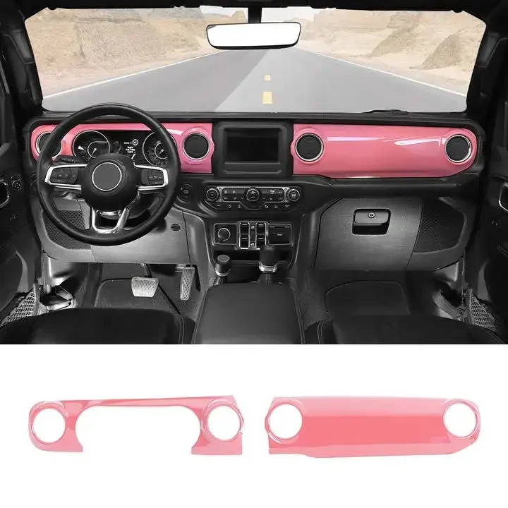 For 2018-2023 Jeep Wrangler JL JLU / Gladiator JT 2PCS Center Console Dashboard Trim Cover – Interior Panel Accent - Image 12