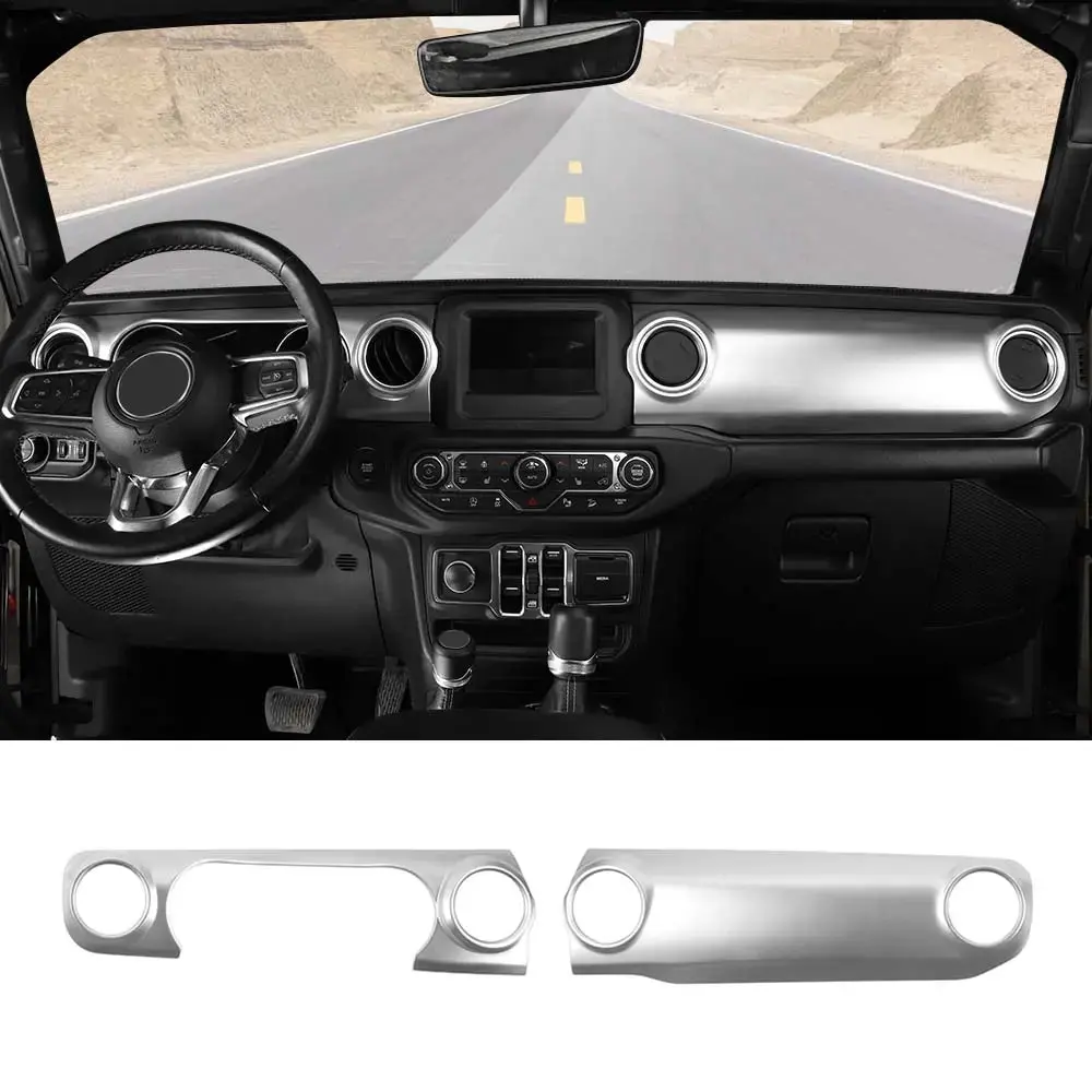 For 2018-2023 Jeep Wrangler JL JLU / Gladiator JT 2PCS Center Console Dashboard Trim Cover – Interior Panel Accent - Image 13