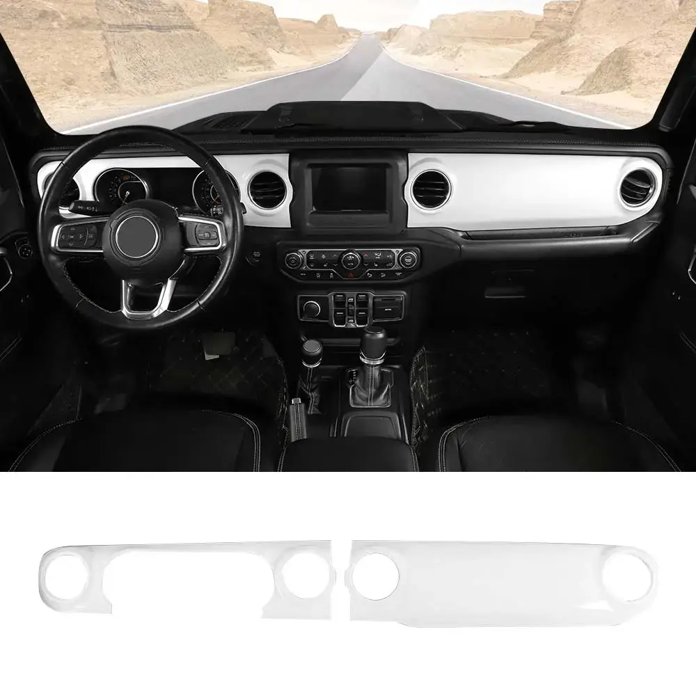 For 2018-2023 Jeep Wrangler JL JLU / Gladiator JT 2PCS Center Console Dashboard Trim Cover – Interior Panel Accent - Image 14