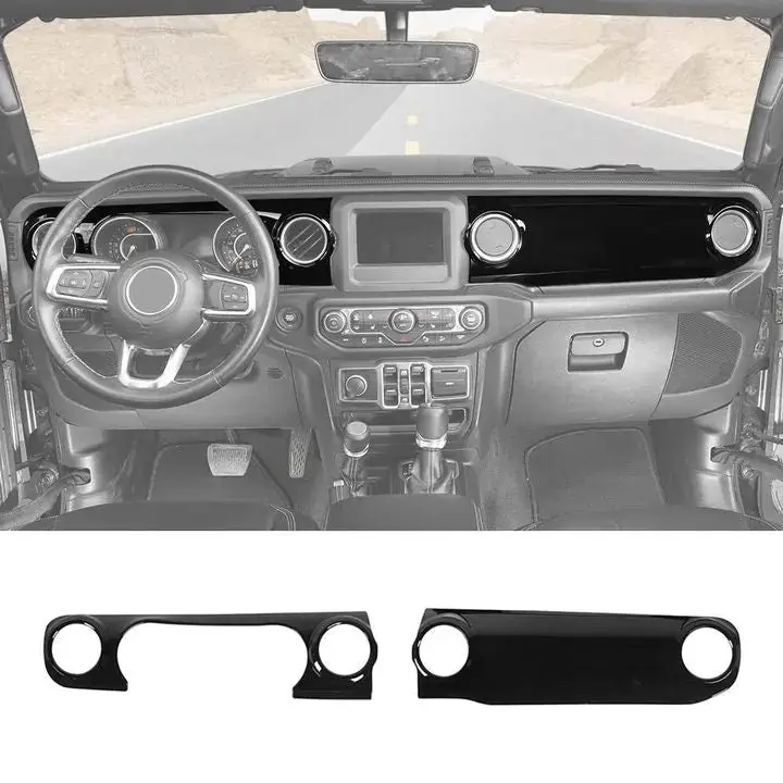 For 2018-2023 Jeep Wrangler JL JLU / Gladiator JT 2PCS Center Console Dashboard Trim Cover – Interior Panel Accent - Image 15