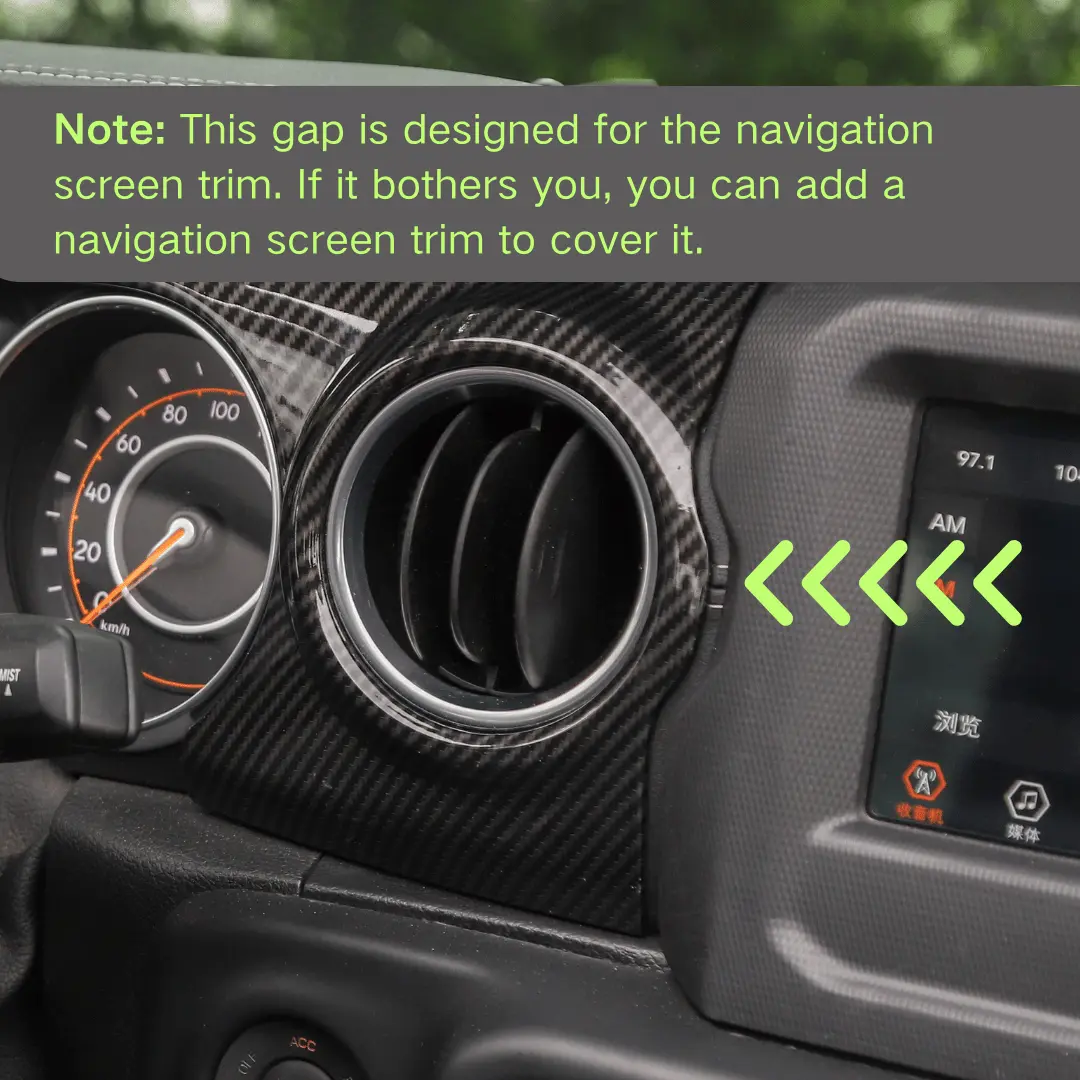 For 2018-2023 Jeep Wrangler JL JLU / Gladiator JT 2PCS Center Console Dashboard Trim Cover – Interior Panel Accent - Image 3