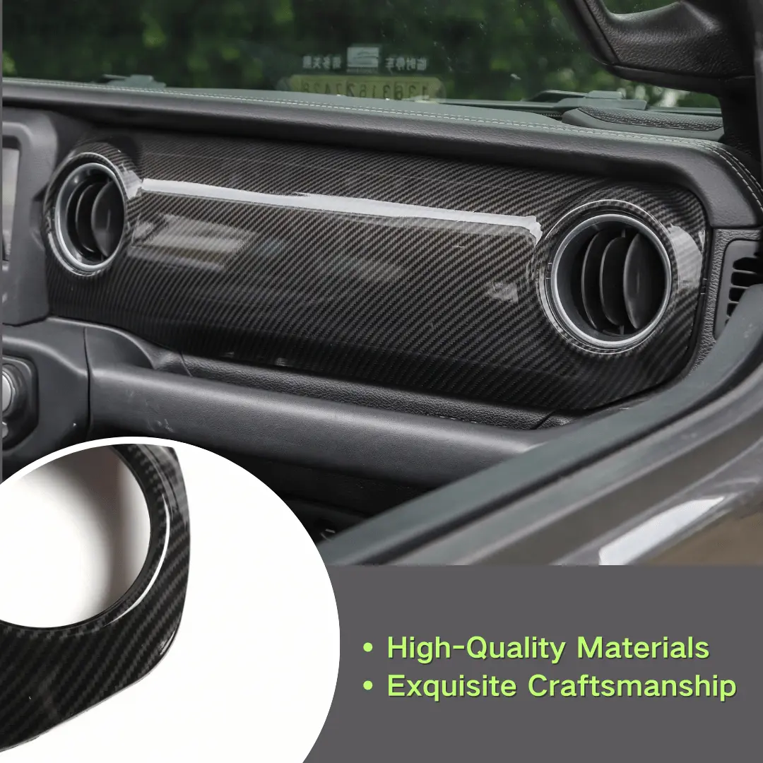 For 2018-2023 Jeep Wrangler JL JLU / Gladiator JT 2PCS Center Console Dashboard Trim Cover – Interior Panel Accent - Image 5