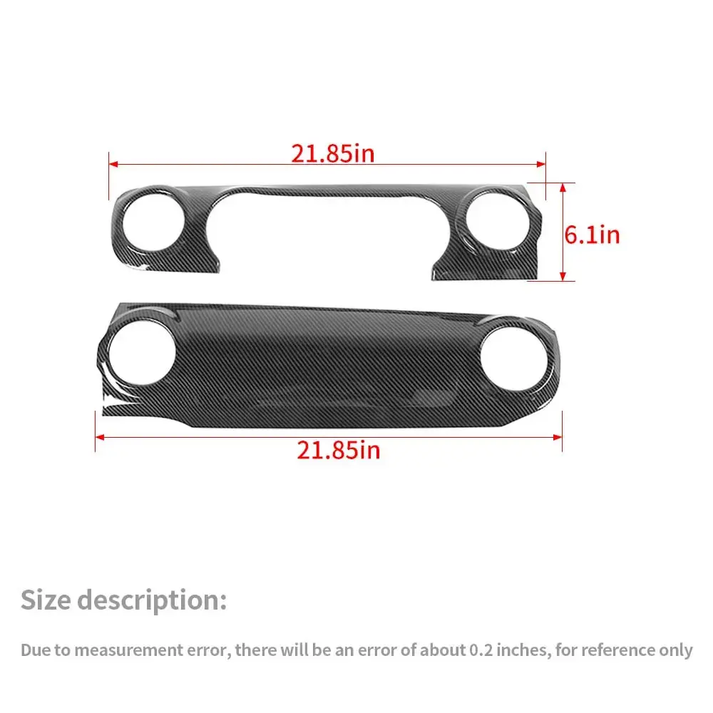 For 2018-2023 Jeep Wrangler JL JLU / Gladiator JT 2PCS Center Console Dashboard Trim Cover – Interior Panel Accent - Image 6
