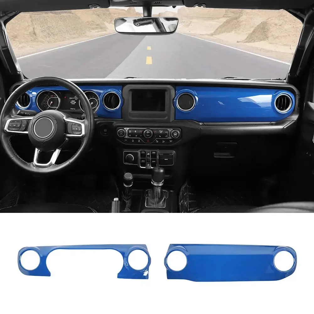 For 2018-2023 Jeep Wrangler JL JLU / Gladiator JT 2PCS Center Console Dashboard Trim Cover – Interior Panel Accent - Image 8