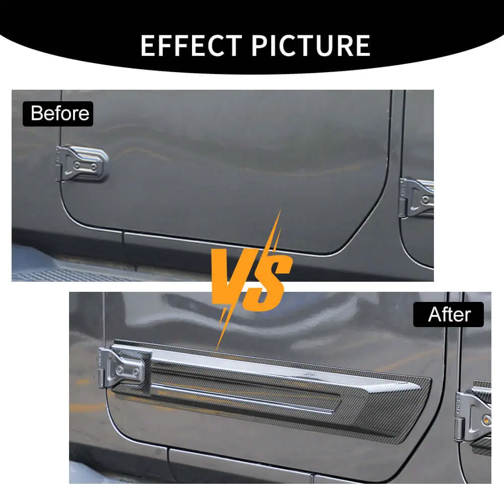 For 2018+ 2Door Jeep Wrangler JL/JT 2pcs Door Scuff Guard Protector Cover Trim - Image 2