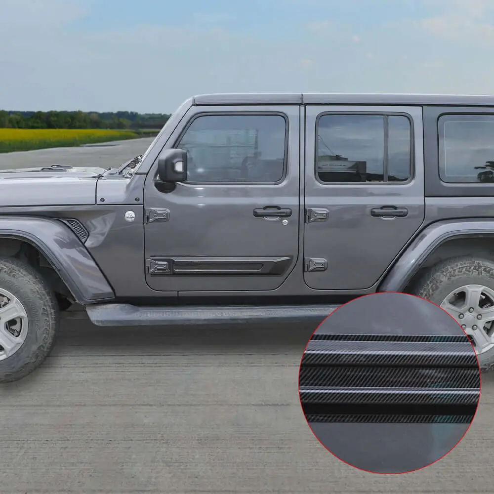 For 2018+ 2Door Jeep Wrangler JL/JT 2pcs Door Scuff Guard Protector Cover Trim - Image 4