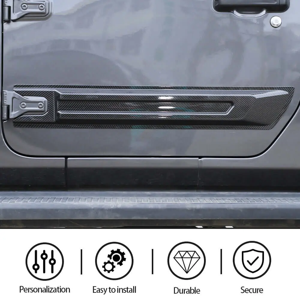 For 2018+ 2Door Jeep Wrangler JL/JT 2pcs Door Scuff Guard Protector Cover Trim - Image 6