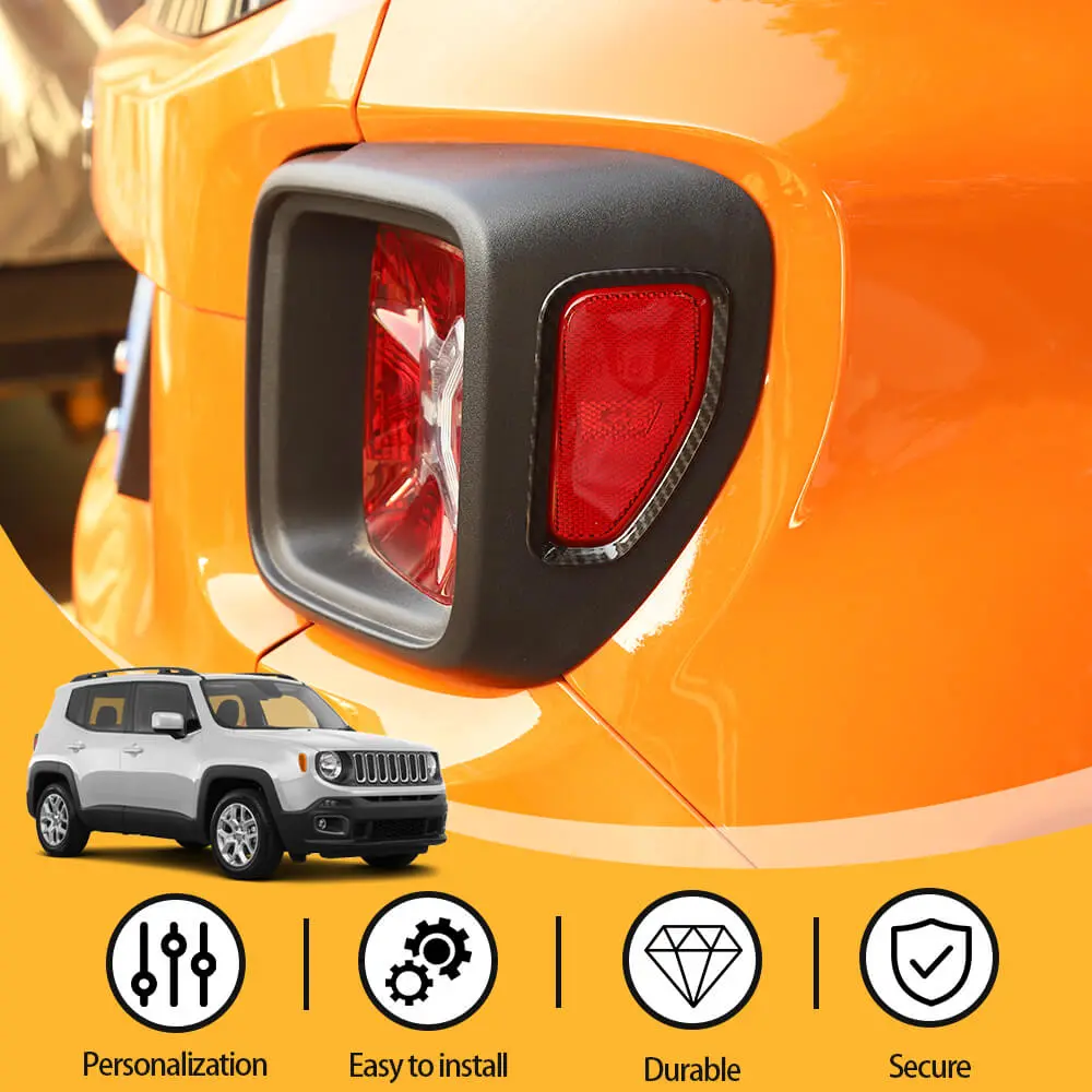 For 2015+ Jeep Renegade 2PCS Rear Tail Light Bezels Frame Trim - Image 7