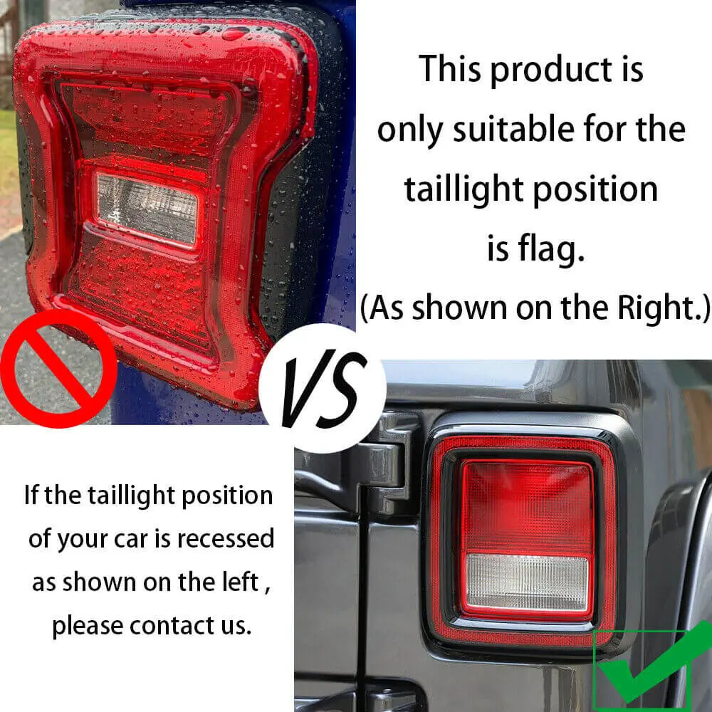 For 2018+ Jeep Wrangler JL 2PCS Rear Tail Light Lamp Guard Trim Protector - Image 3