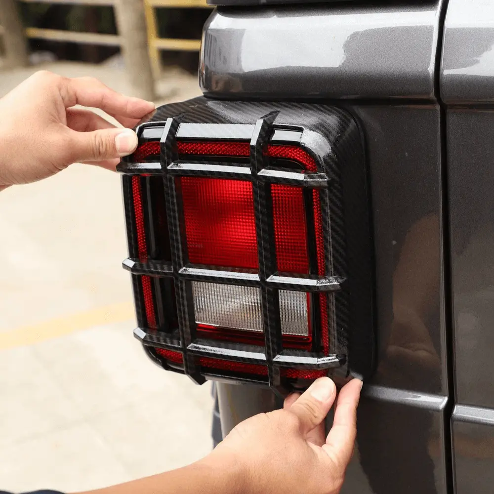 For 2018+ Jeep Wrangler JL 2PCS Rear Tail Light Lamp Guard Trim Protector - Image 4