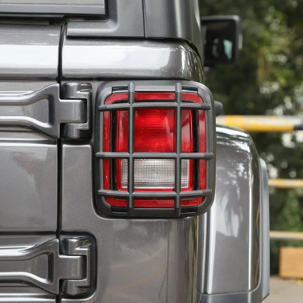For 2018+ Jeep Wrangler JL 2PCS Rear Tail Light Lamp Guard Trim Protector - Image 5