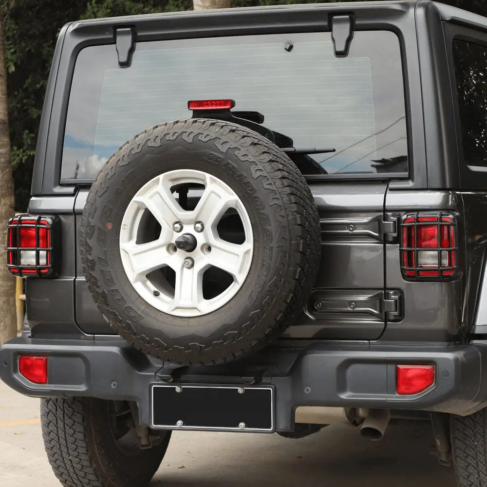 For 2018+ Jeep Wrangler JL 2PCS Rear Tail Light Lamp Guard Trim Protector - Image 9