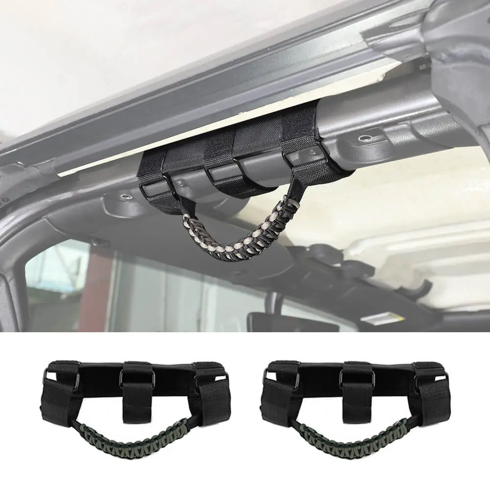 For Jeep Wrangler JK JL & Gladiator JT Roll Bar Grab Handle Paracord Grip Handle 2PCS - Image 15
