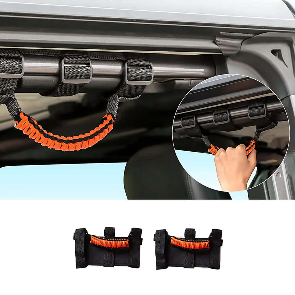 For Jeep Wrangler JL JK TJ YJ & Gladiator JT Roll Bar Grab Handles Paracord Grip Handle 2PCS - Image 12