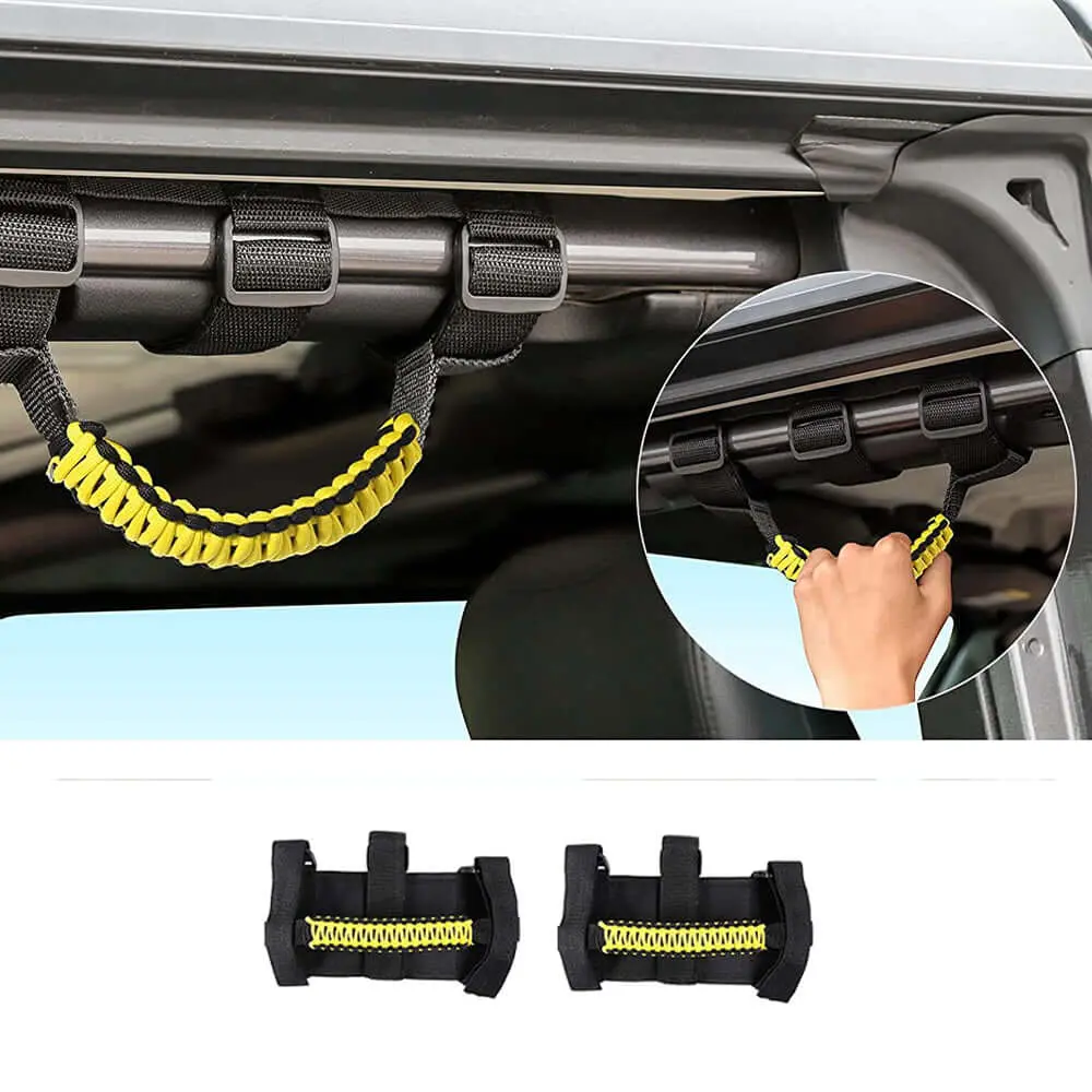For Jeep Wrangler JL JK TJ YJ & Gladiator JT Roll Bar Grab Handles Paracord Grip Handle 2PCS - Image 13
