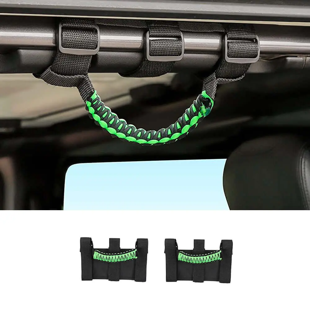 For Jeep Wrangler JL JK TJ YJ & Gladiator JT Roll Bar Grab Handles Paracord Grip Handle 2PCS - Image 14