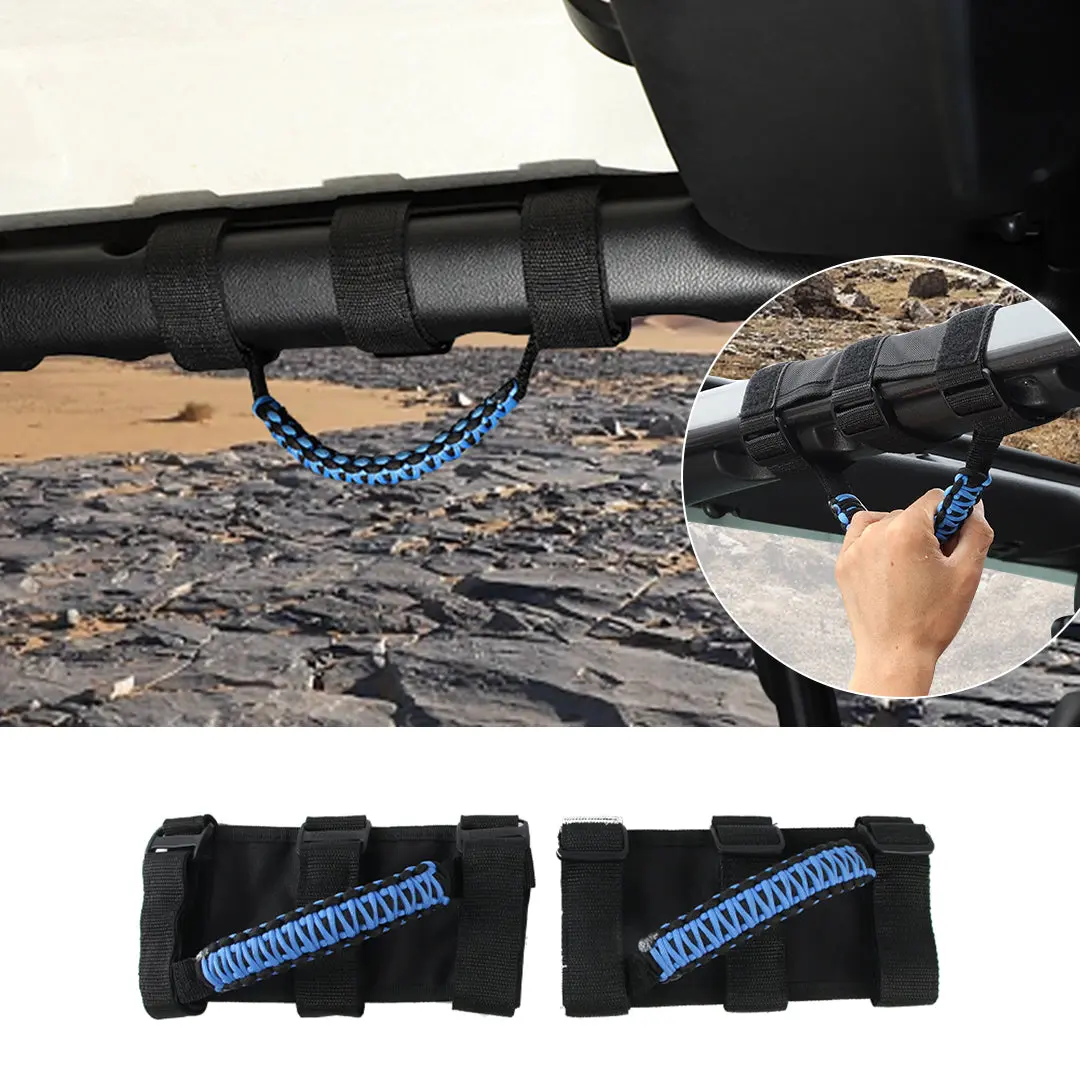 For Jeep Wrangler JL JK TJ YJ & Gladiator JT Roll Bar Grab Handles Paracord Grip Handle 2PCS - Image 15