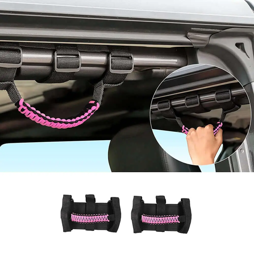 For Jeep Wrangler JL JK TJ YJ & Gladiator JT Roll Bar Grab Handles Paracord Grip Handle 2PCS - Image 16