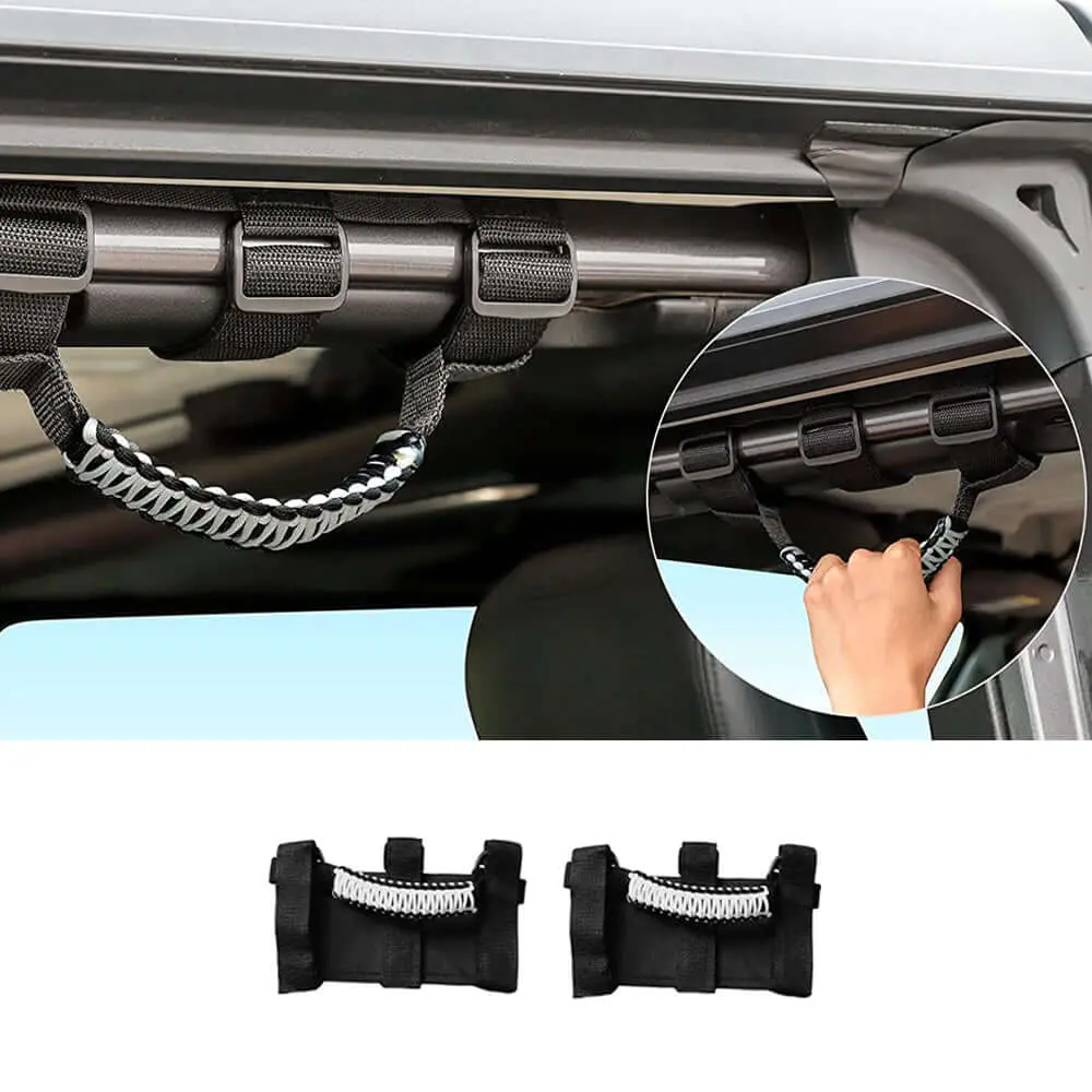 For Jeep Wrangler JL JK TJ YJ & Gladiator JT Roll Bar Grab Handles Paracord Grip Handle 2PCS - Image 17