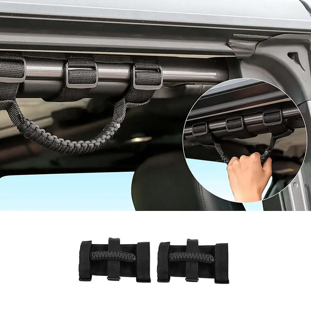 For Jeep Wrangler JL JK TJ YJ & Gladiator JT Roll Bar Grab Handles Paracord Grip Handle 2PCS - Image 18