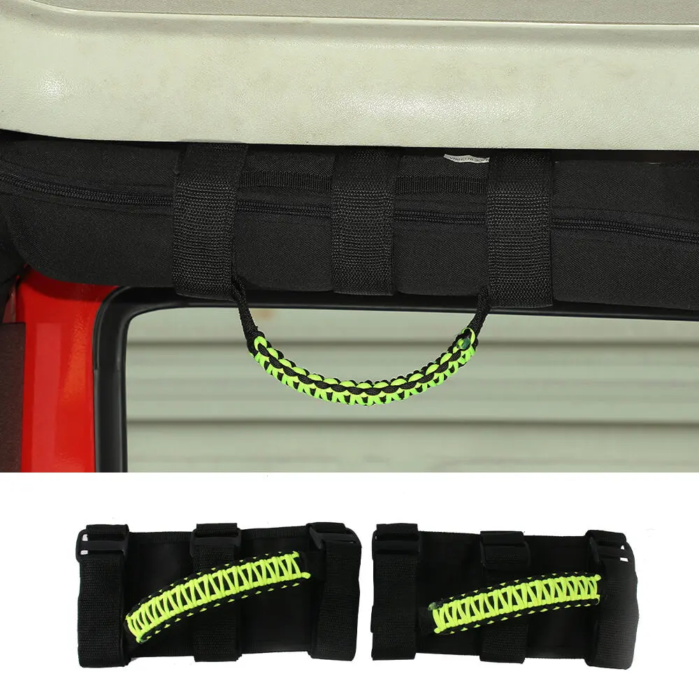 For Jeep Wrangler JL JK TJ YJ & Gladiator JT Roll Bar Grab Handles Paracord Grip Handle 2PCS - Image 20