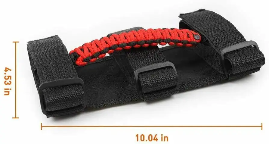 For Jeep Wrangler JL JK TJ YJ & Gladiator JT Roll Bar Grab Handles Paracord Grip Handle 2PCS - Image 3