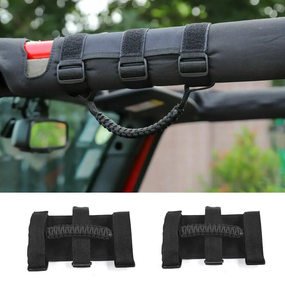 For Jeep Wrangler JL JK TJ YJ & Gladiator JT Roll Bar Grab Handles Paracord Grip Handle 2PCS - Image 7
