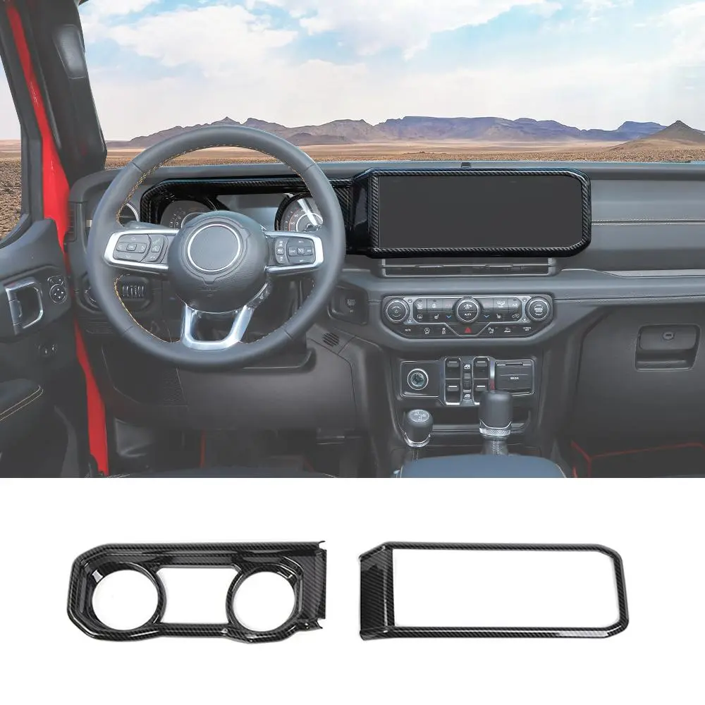 For 2024+ Jeep Wrangler JL/Gladiator JT 2x Dashboard Trim + Navigation Panel Cover Kit