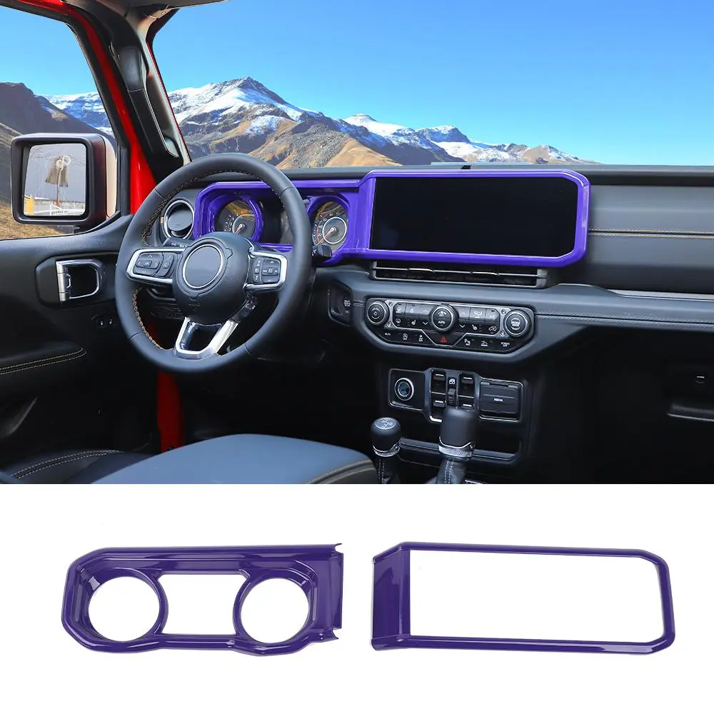 For 2024+ Jeep Wrangler JL/Gladiator JT 2x Dashboard Trim + Navigation Panel Cover Kit - Image 10
