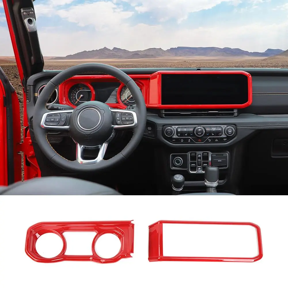 For 2024+ Jeep Wrangler JL/Gladiator JT 2x Dashboard Trim + Navigation Panel Cover Kit - Image 11